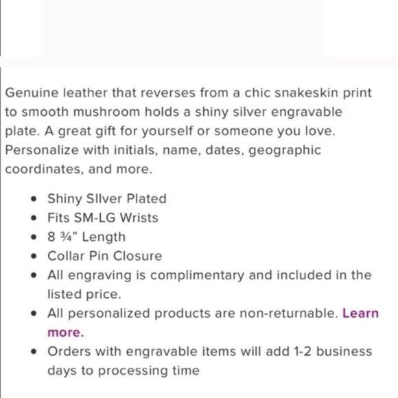 Stella & Dot Women’s Jewelry Bracelet ENGRAVED gray - Picture 5 of 6